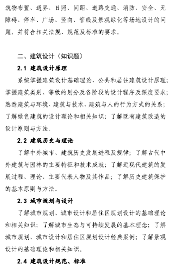 大事件！9門變6門！一級注冊建筑師考試大綱（21版）發(fā)布，2023年執(zhí)行！